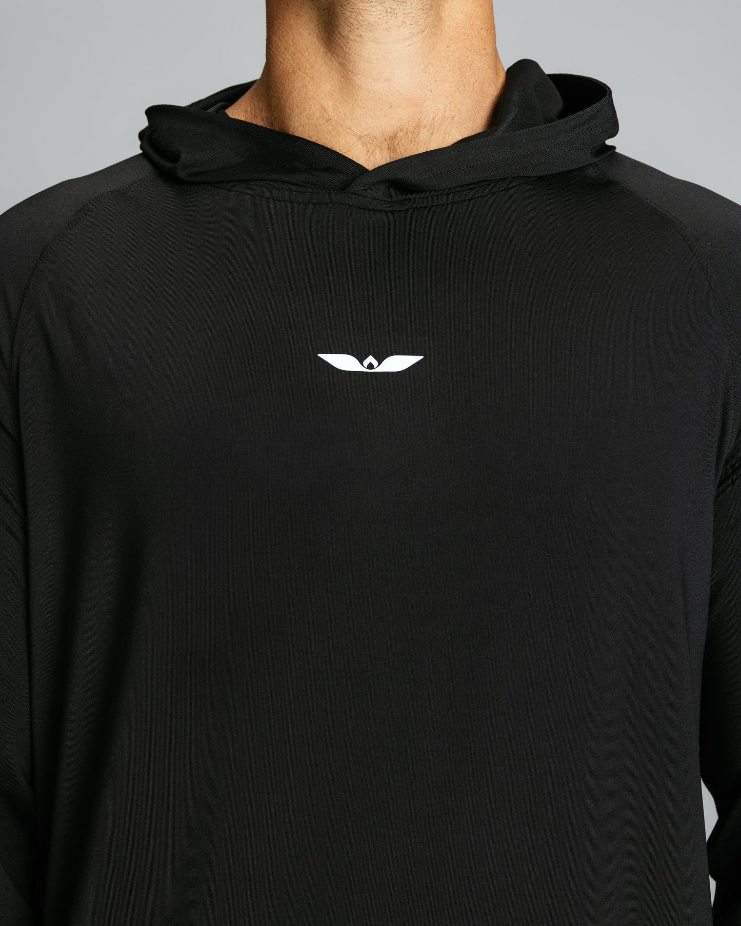 Men's LS Tech Hooded Tee "Black"