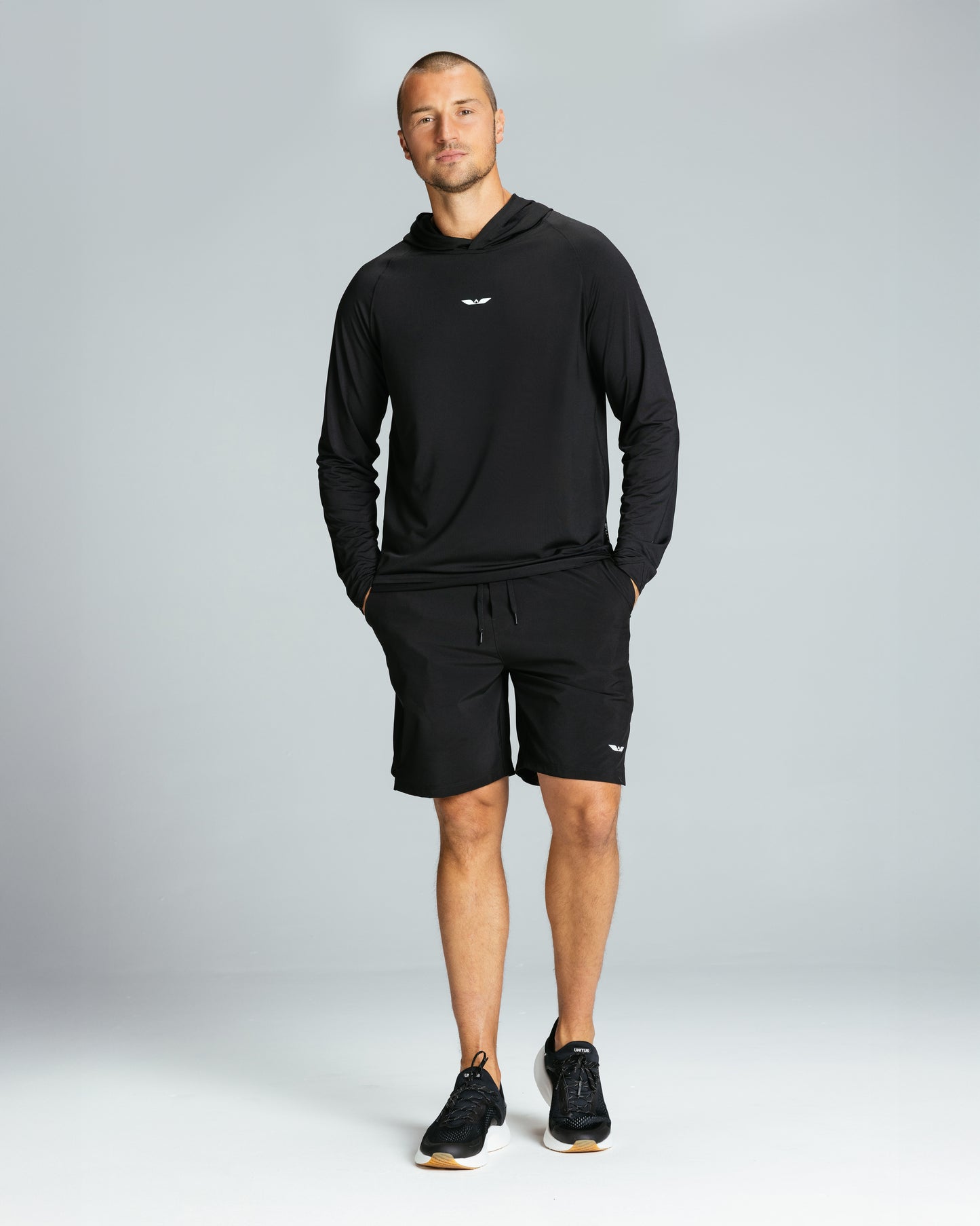 Men's LS Tech Hooded Tee "Black"