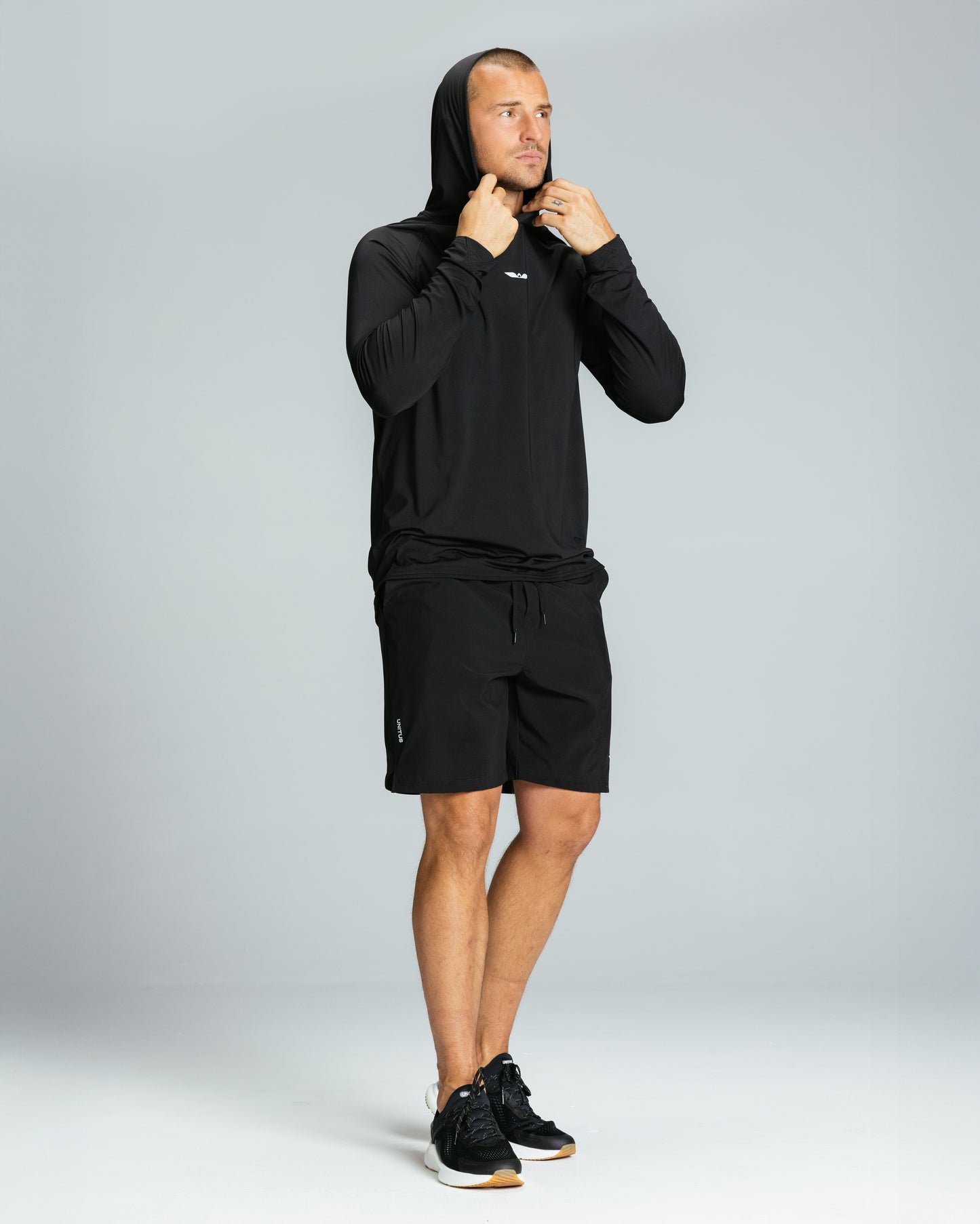 Men's LS Tech Hooded Tee "Black"