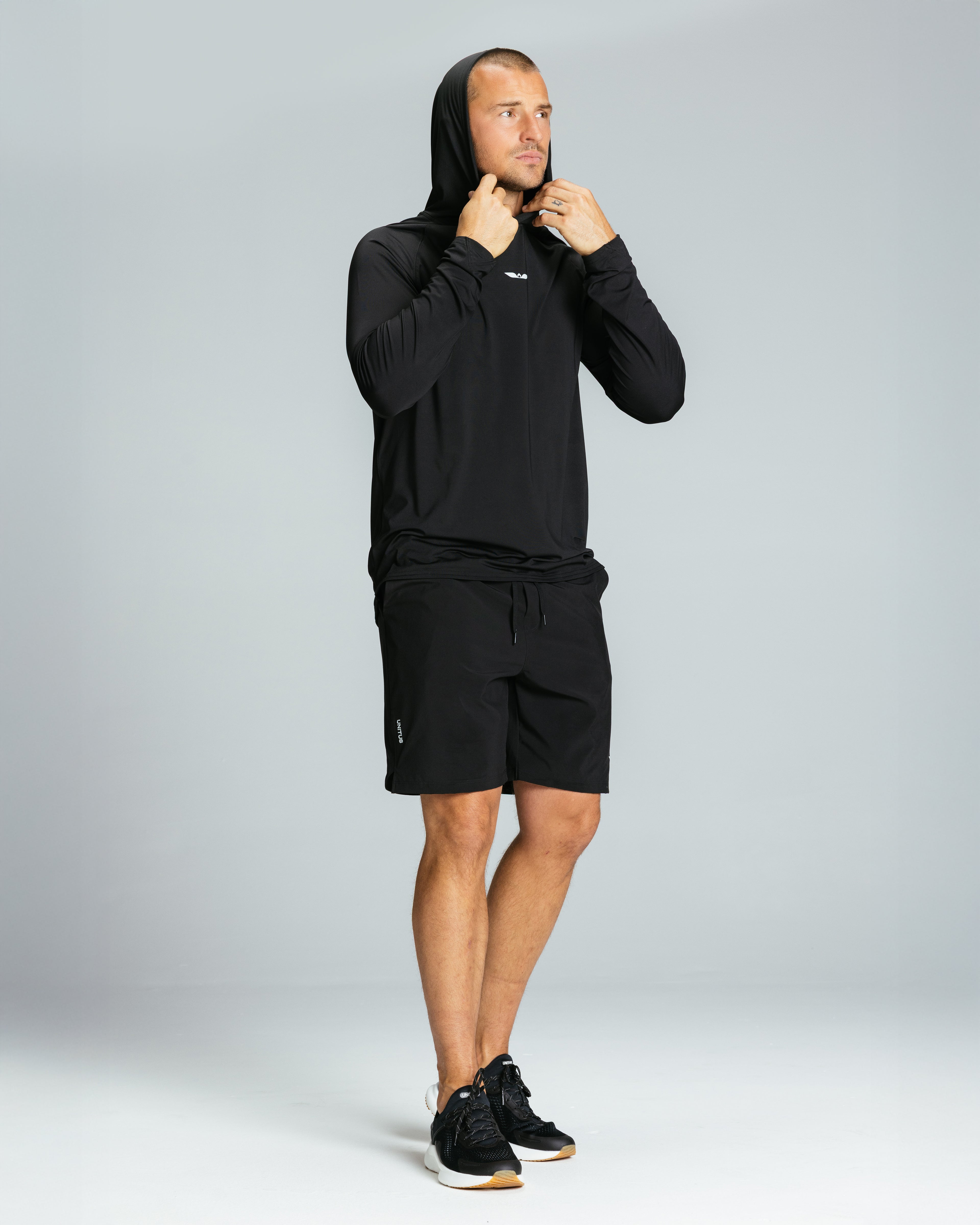Men's LS Tech Hooded Tee "Black"