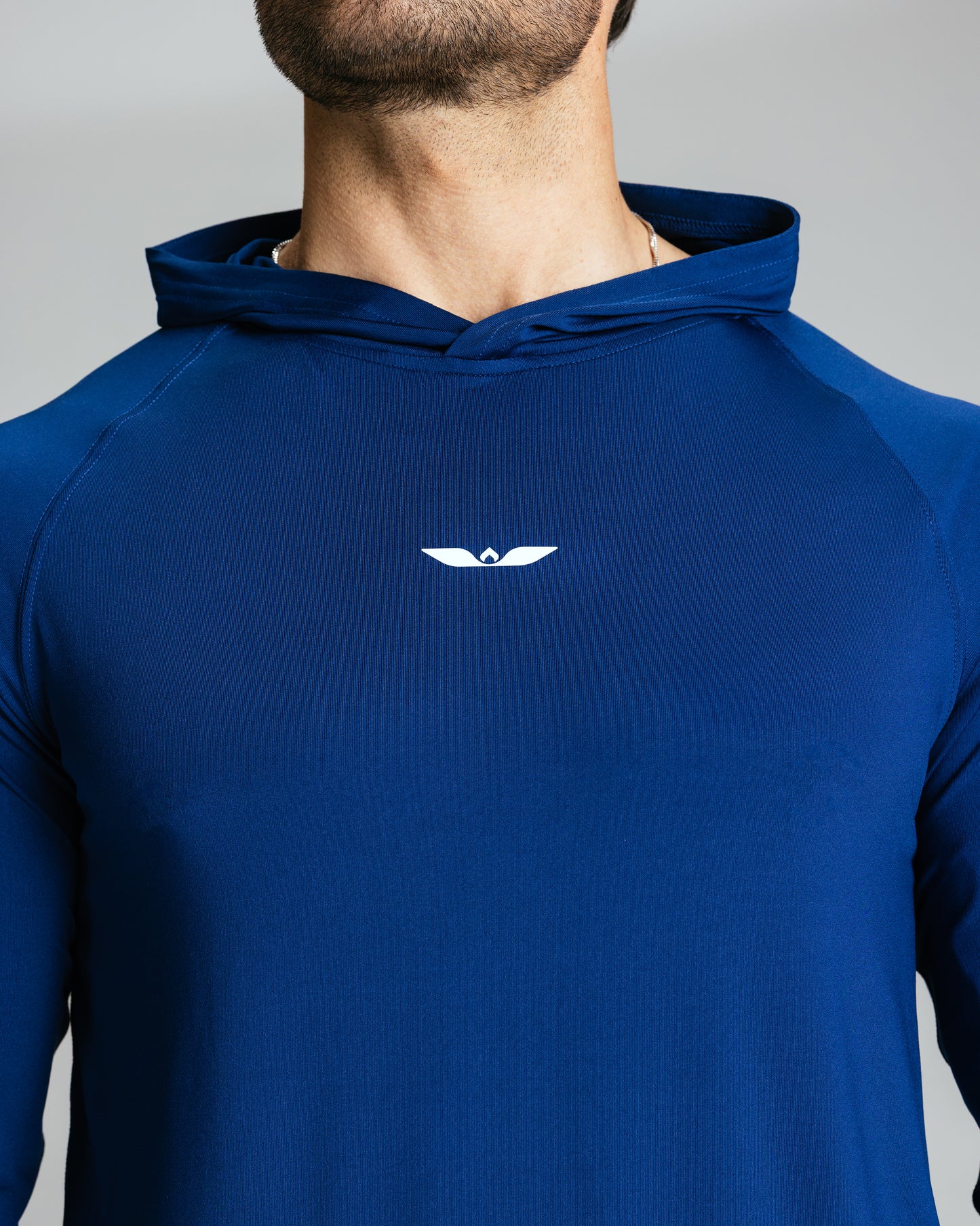 Men's LS Tech Hooded Tee "Marine Blue"