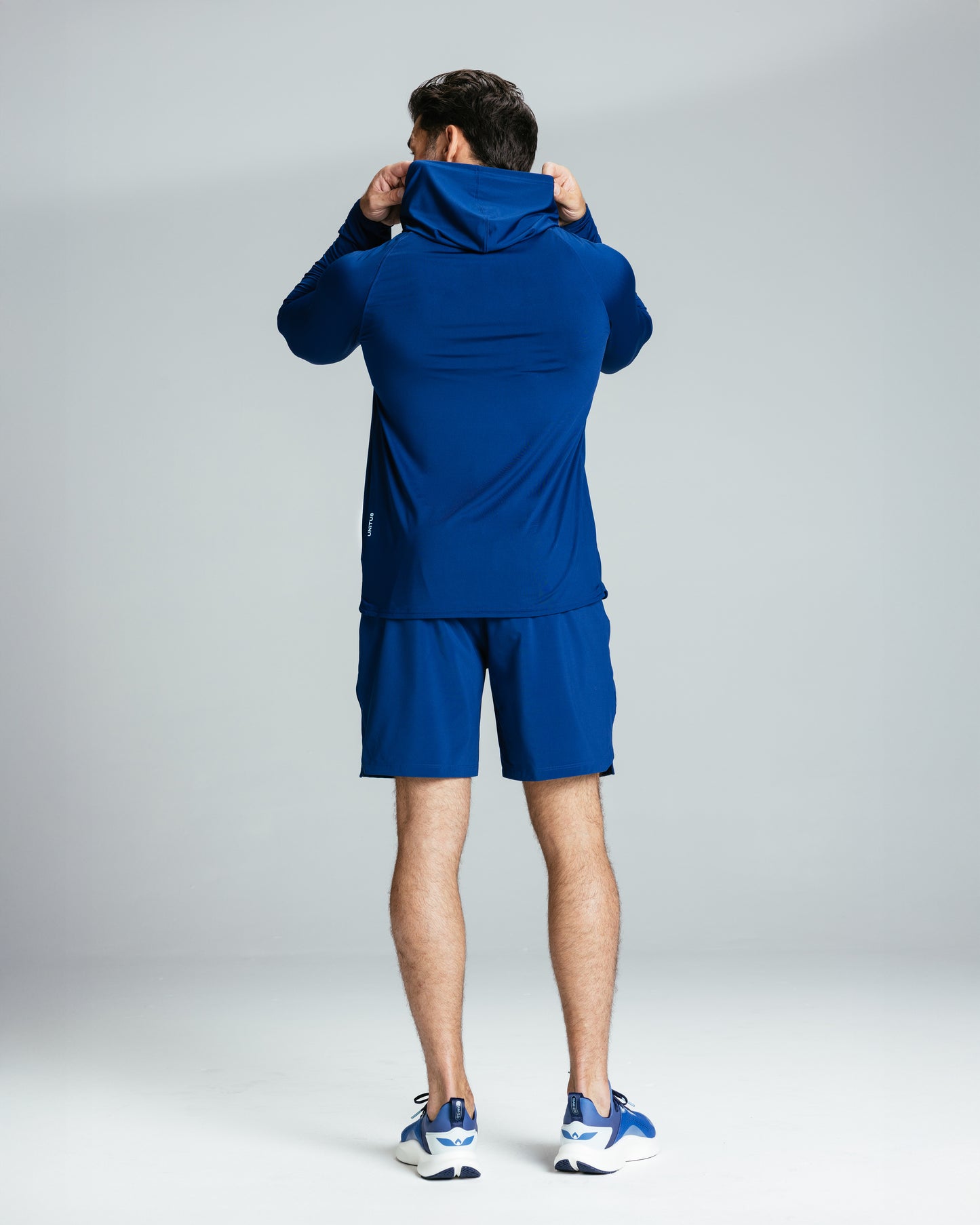 Men's LS Tech Hooded Tee "Marine Blue"