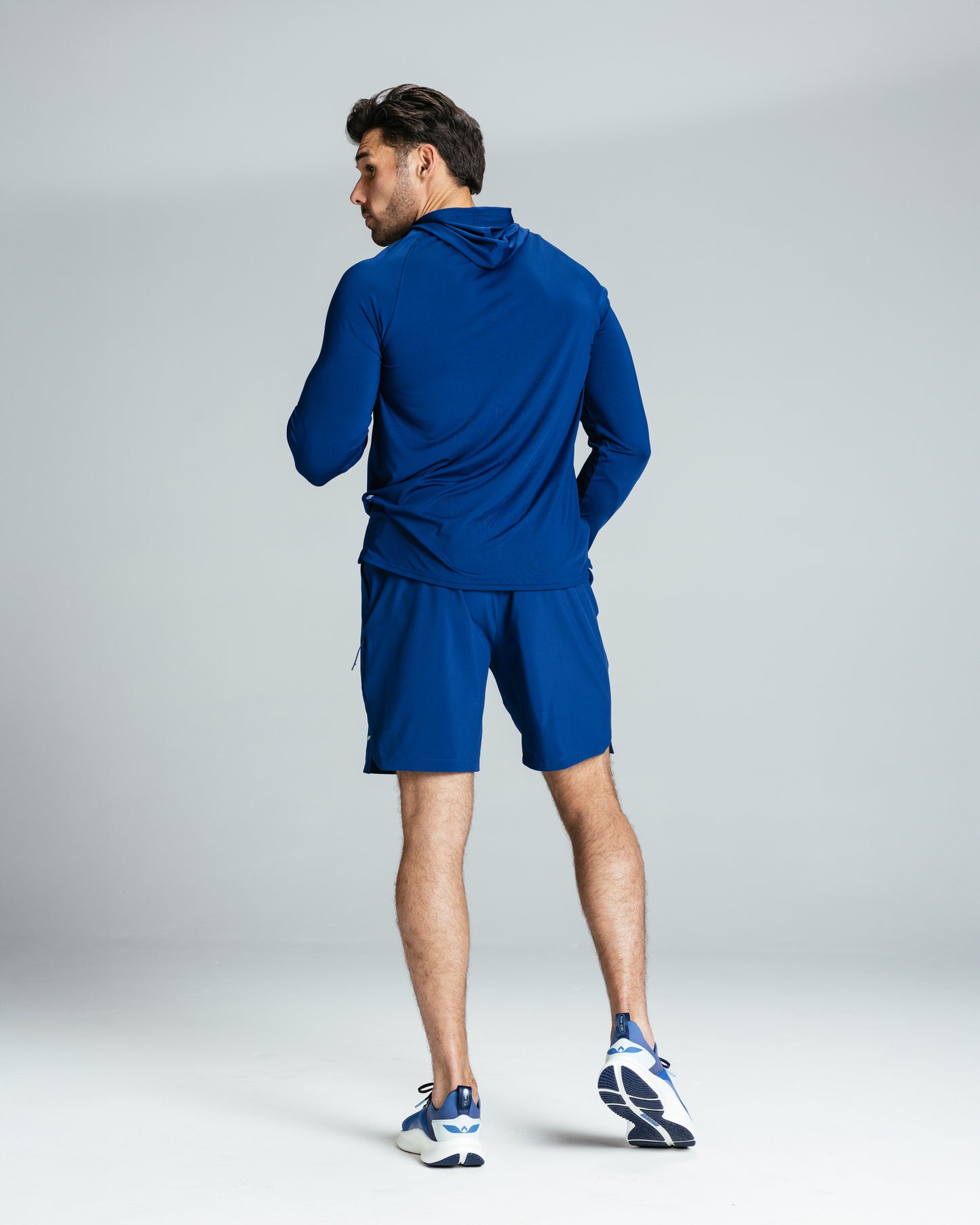 Men's LS Tech Hooded Tee "Marine Blue"