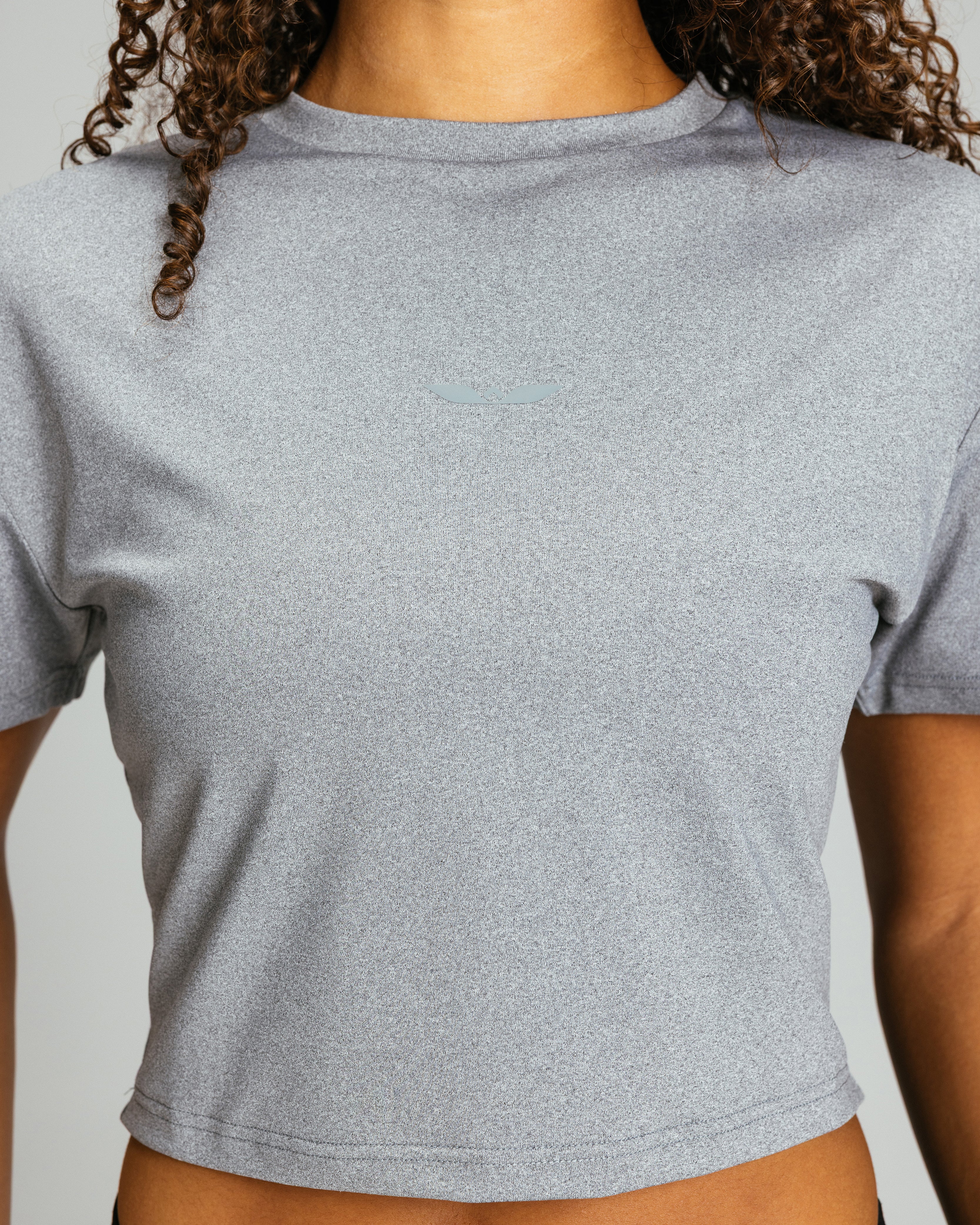 Women's Crop Tee "Silver Heather"