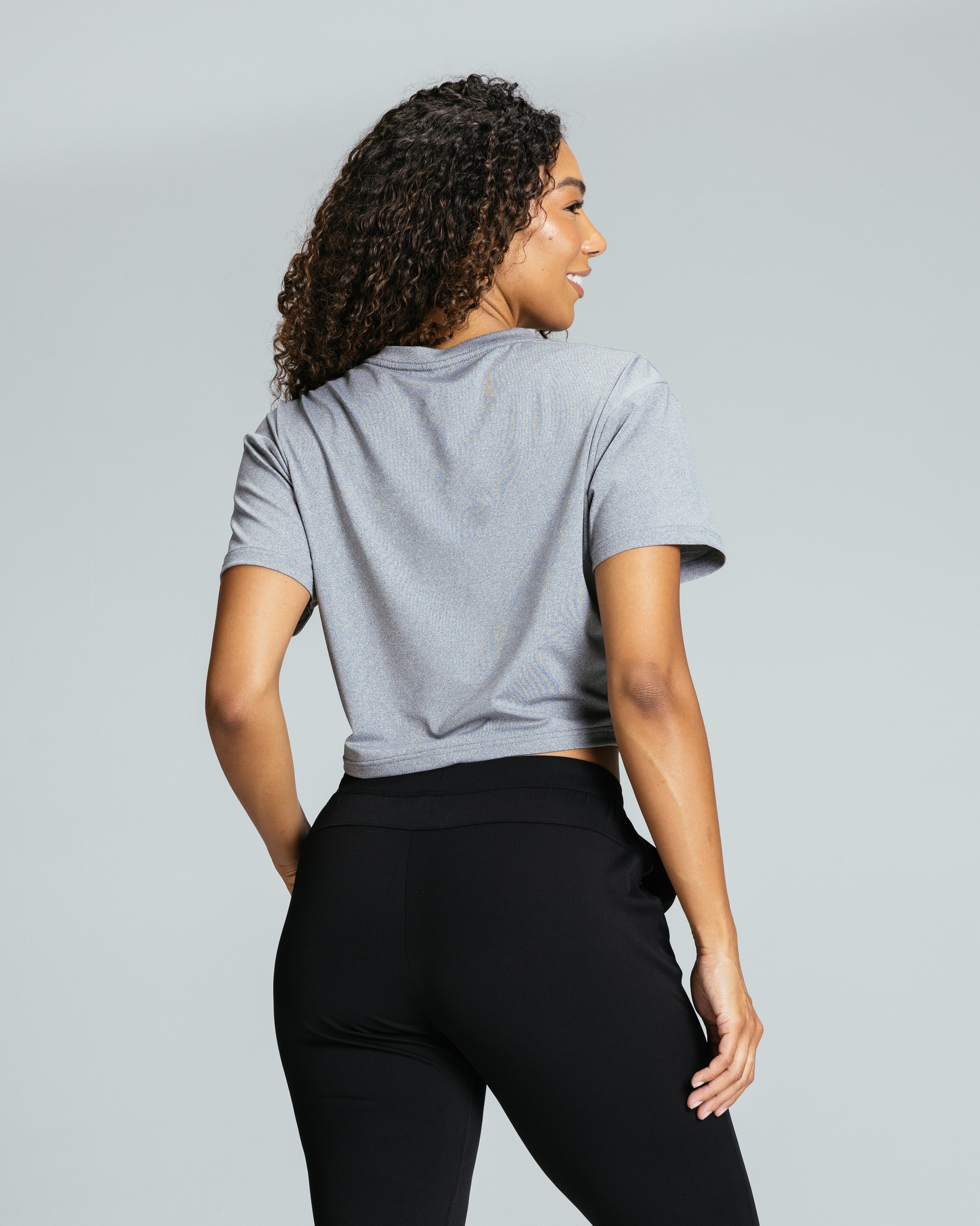Women's Crop Tee "Silver Heather"