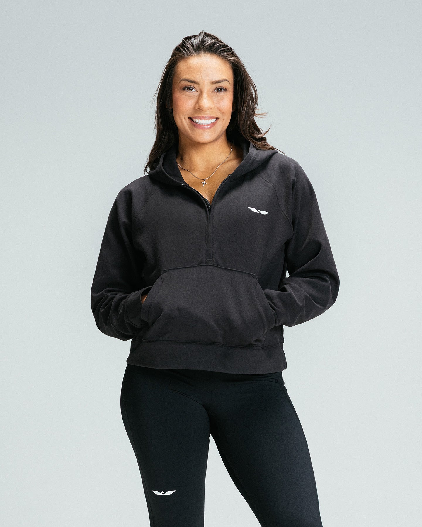 Women's Half-Zip Hoodie "Black"