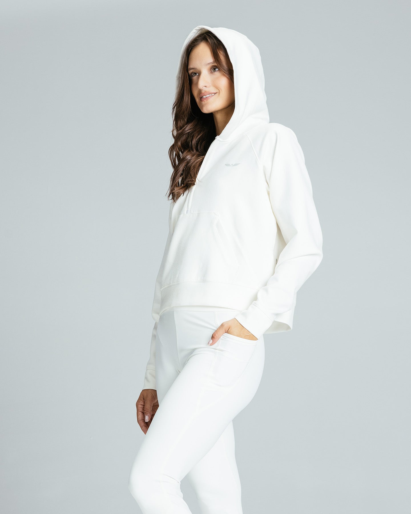 Women's Half-Zip Hoodie "Vortex White"