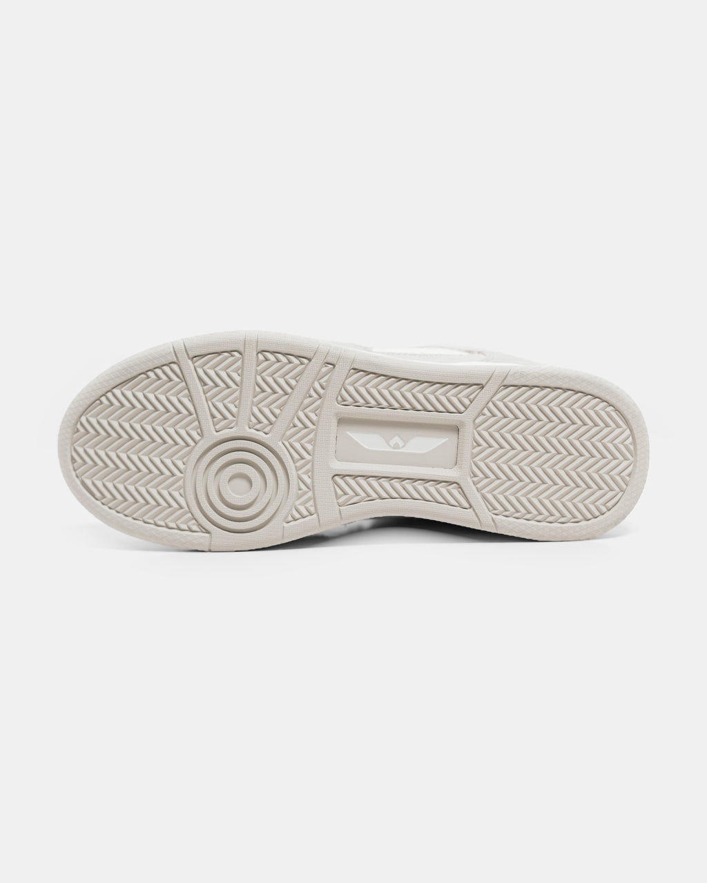 Immanuel 1 Tan outsole with herringbone tread, pivot circle and wing logo
